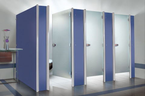 Divisórias sanitárias Neocom Alcoplac Cristal